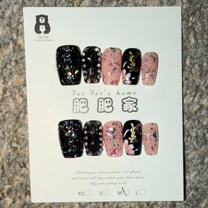 Black and Pink Nail Art Set